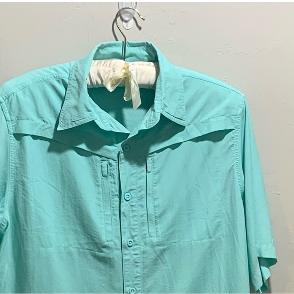 Men’s HABIT Green Vented Short Sleeve Fishing Shirt Size Medium - Picture 2 of 6